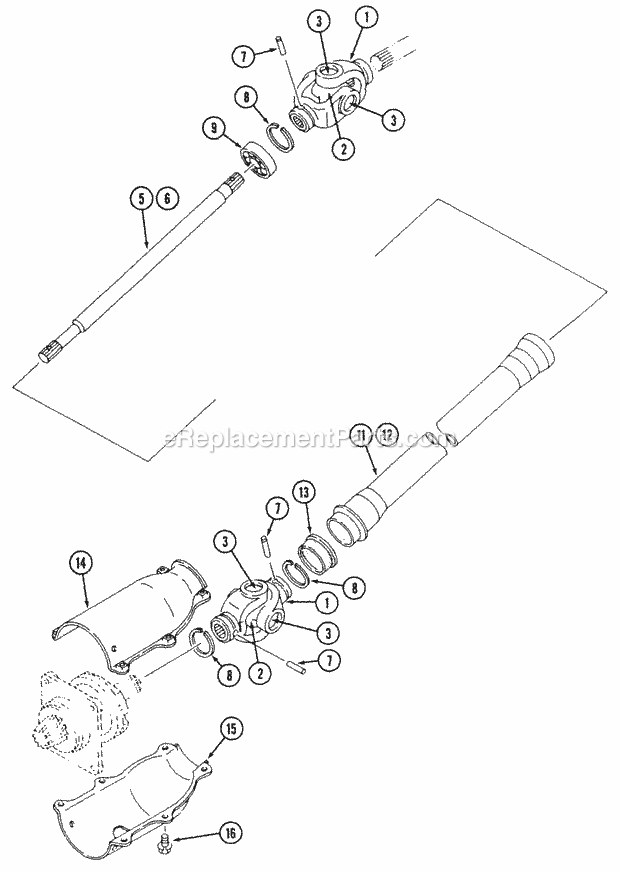 Mfd Pto (Gear & Hst Drive) Diagram and Parts List for 544-434D100, 545-434D100, 546-434D100 Cub Cadet Lawn Tractor